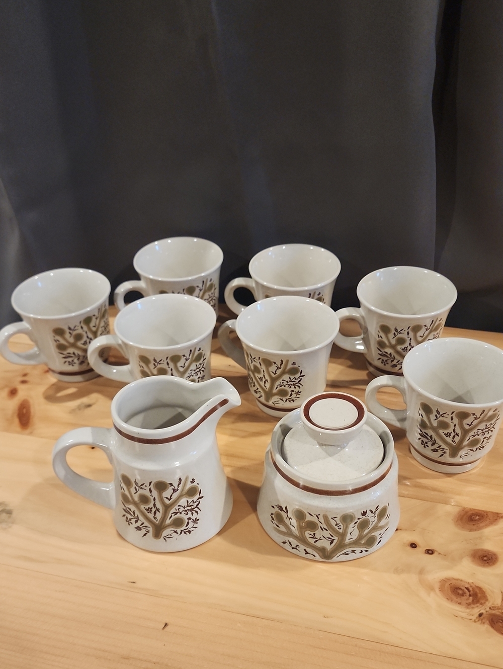 Noritake Primastone Creamer And Sugar W/ 7 Cups